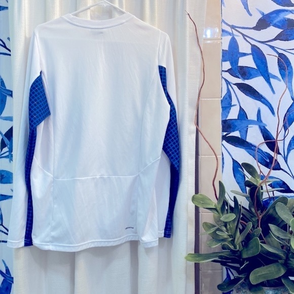 Women’s White, Blue and Black Adidas Response Polyester Athletic Top Size Large - Picture 6 of 8